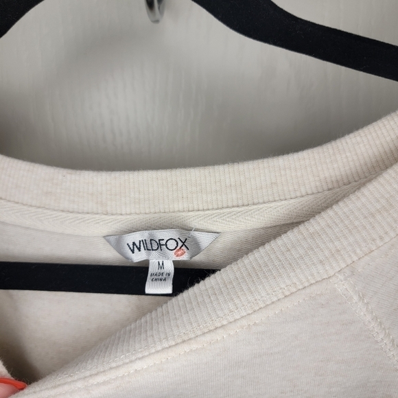 Wildfox Leopard Kiss Lips Oversized Sweatshirt Medium cream - Picture 8 of 8